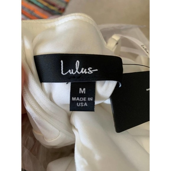 NWT Lulus White Shiny Bodycon Dress Size Medium - Picture 6 of 6